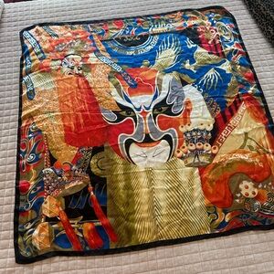 Large Beautiful vintage silk scarf